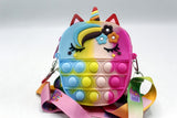 Unicorn Shaped Pop It Soft Silicone Cross Body Pouch Multicolor (KC5452B)