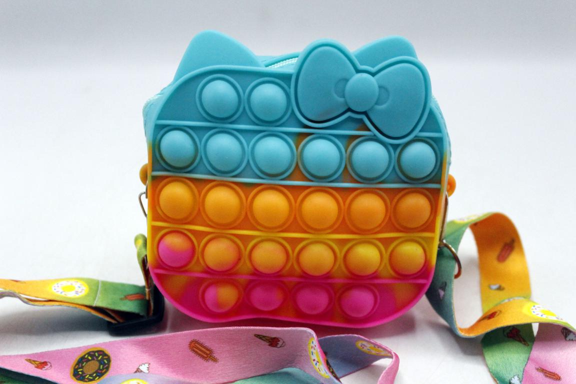 Square Shaped Pop It Soft Silicone Cross Body Pouch Multicolor (KC5450B)