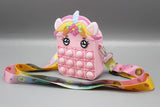 Unicorn Shaped Pop It Soft Silicone Cross Body Pouch Pink (KC5455)