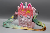 Unicorn Shaped Pop It Soft Silicone Cross Body Pouch (KC5141B)