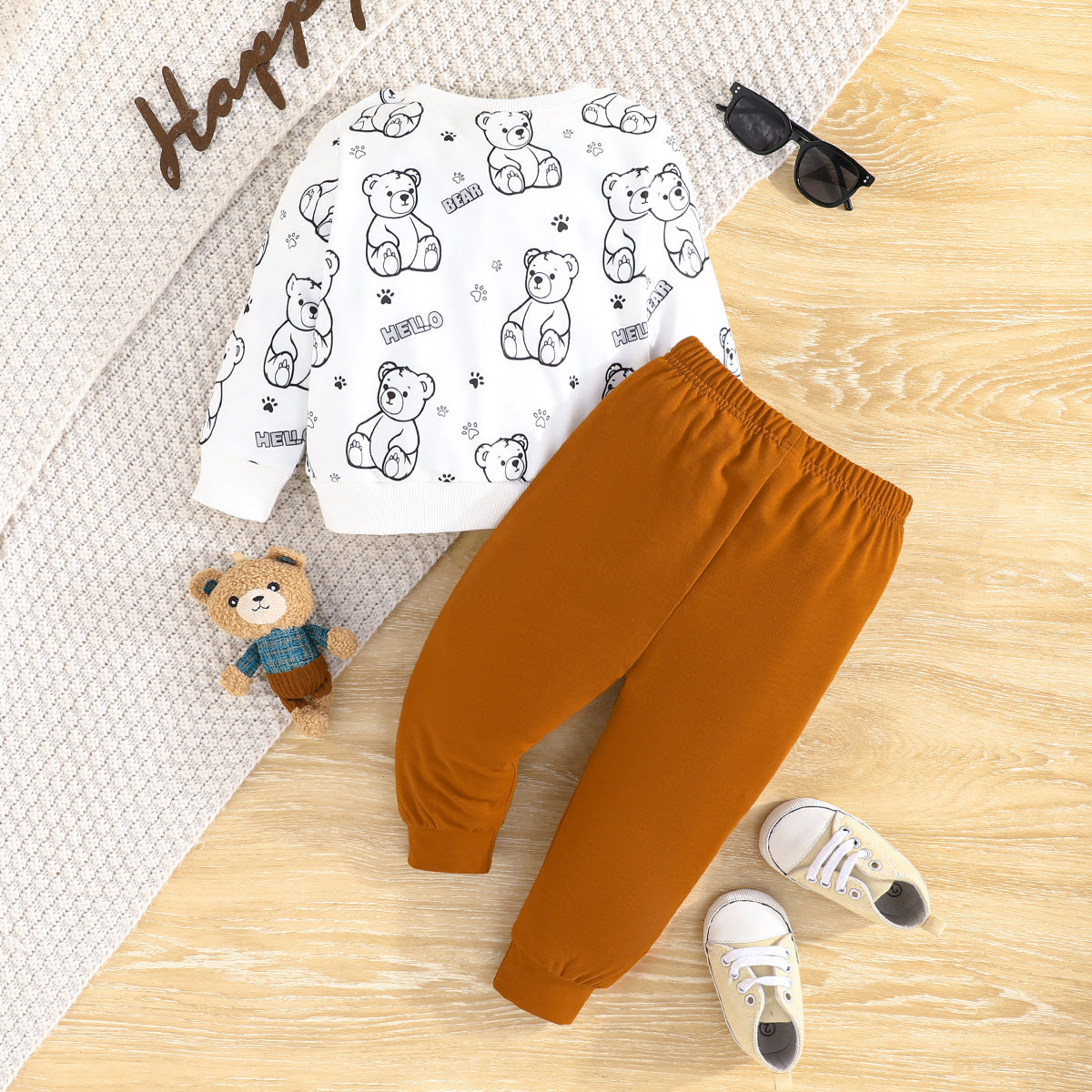 Little Bear Boys Two-Piece Set - Cozy Top & Sporty Pants