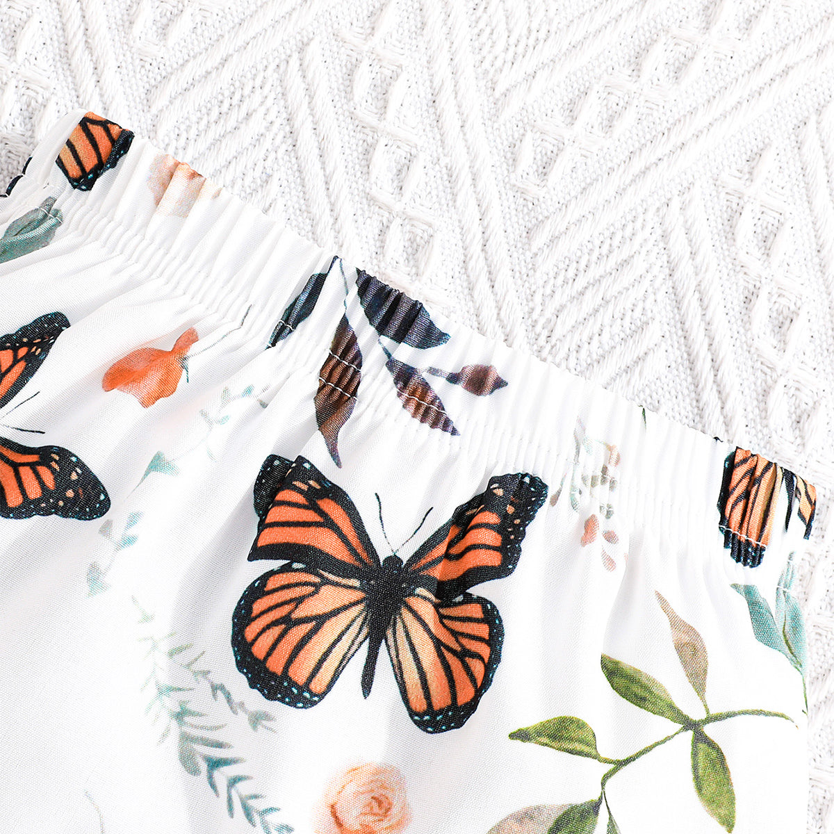 Cartoon Butterfly Girls' Two-Piece Set - Casual Top & Skirt