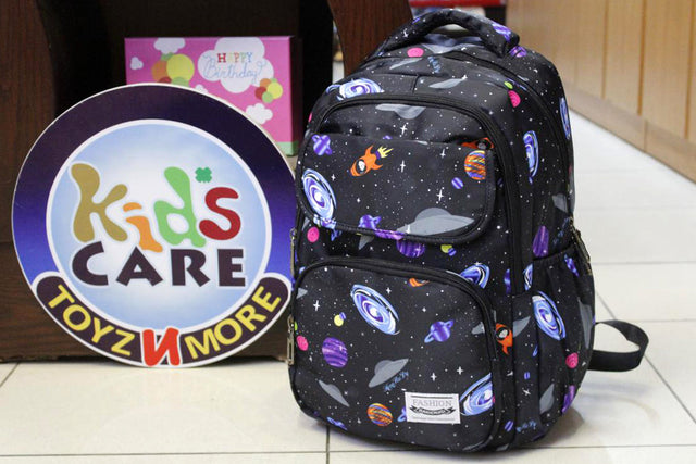 Printed Black School Bag (2183)