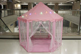Princess Castle Play Tent Hexagonal Play House With Lights Pink (6097)