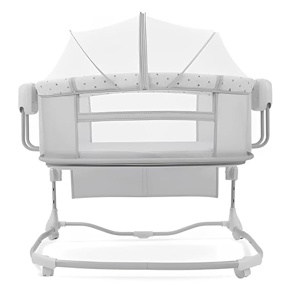 2-in-1 Mastela Bedside Sleeper Bassinet | Baby Crib Bed with Mattress & Breathable Net - GREY