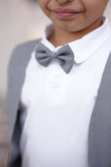 2 Pc Jacket Style with Bow Tie - White