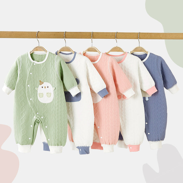 Unisex jumpsuit Spring and Autumn air clamp thin cotton warm baby clothing