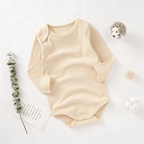 Ribbed Cotton Long Sleeve Baby Romper