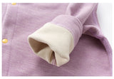 Baby spring and autumn knitted velvet side open long sleeve onesie double-sided woolen warm pajamas