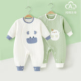 Unisex jumpsuit Spring and Autumn air clamp thin cotton warm baby clothing