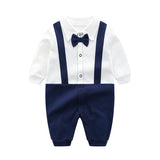 Baby Boys Romper Bamboo Cotton Gentleman Newborn Clothing Suit