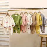 Childrens autumn and winter warm fleece and thick pajamas set