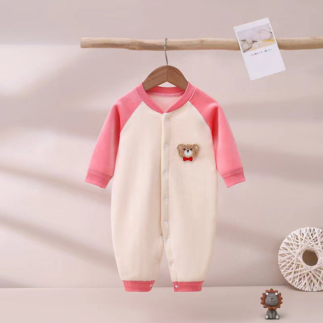 New winter baby fleece button onesie mens and womens baby comfortable outside clothes pajamas crawling clothes