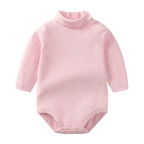 Baby autumn and winter long sleeve high neck warm belly protection with thick bottom triangle fart onesie