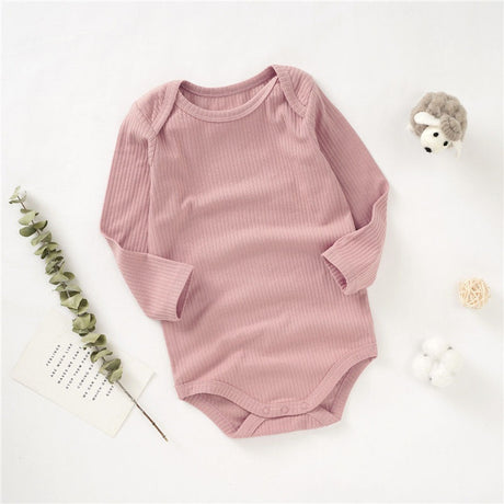 Ribbed Cotton Long Sleeve Baby Romper