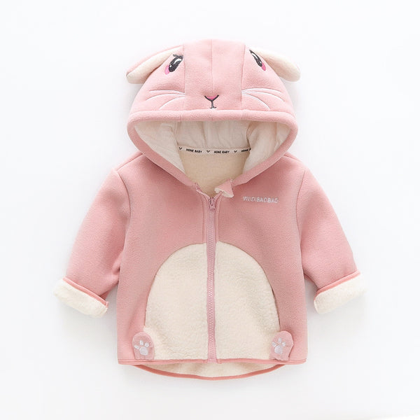 Unisex Baby Cartoon Hooded Winter Coat