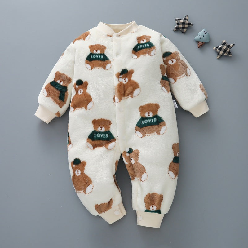 Fuzzy Bear Baby Jumpsuit