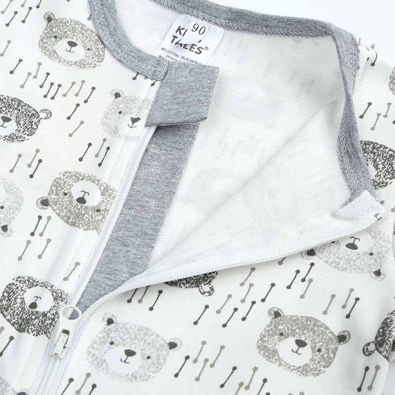 Baby Romper Bear Cotton Baby Footwear Zipper Non-Slip Newborn Baby Romper Infant Clothes Bodysuit