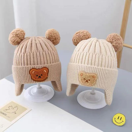 Bear Embroidery Winter Hat