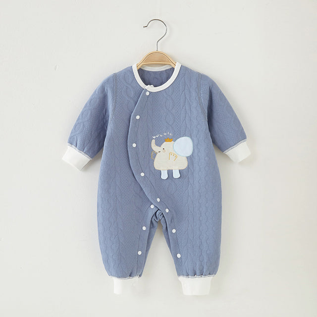 Unisex jumpsuit Spring and Autumn air clamp thin cotton warm baby clothing