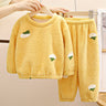 Childrens autumn and winter warm fleece and thick pajamas set