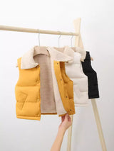 Fleece-Lined Cotton Vest for Winter