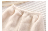 New Baby Boys Thick Plush Nightgown Set Casual Long Sleeve O-Neck Tops & Pants Solid Color Pajamas Winter Home Clothes