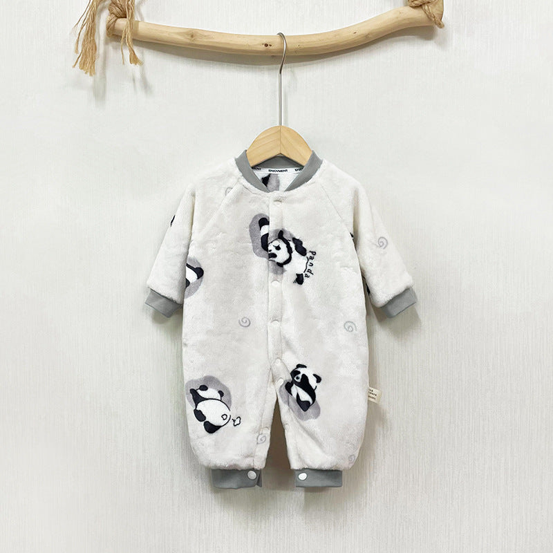 Winter Thickened Velvet Panda Sleepwear Onesie