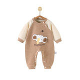 Baby spring and winter velvet and velvet cartoon elephant warm thick onesie