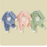 Unisex jumpsuit Spring and Autumn air clamp thin cotton warm baby clothing