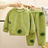 Childrens autumn and winter warm fleece and thick pajamas set