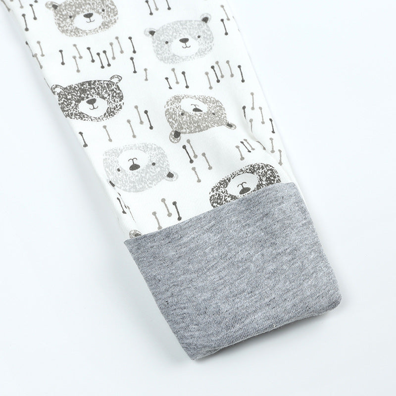 Baby Romper Bear Cotton Baby Footwear Zipper Non-Slip Newborn Baby Romper Infant Clothes Bodysuit