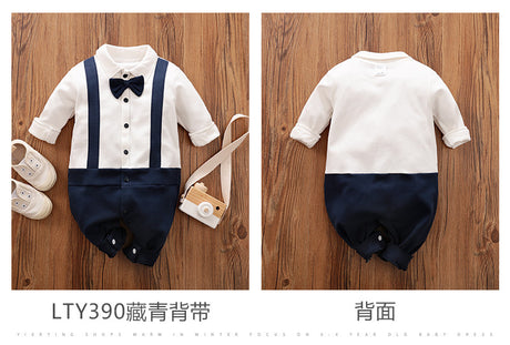 Baby Boys Romper Bamboo Cotton Gentleman Newborn Clothing Suit