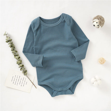 Ribbed Cotton Long Sleeve Baby Romper