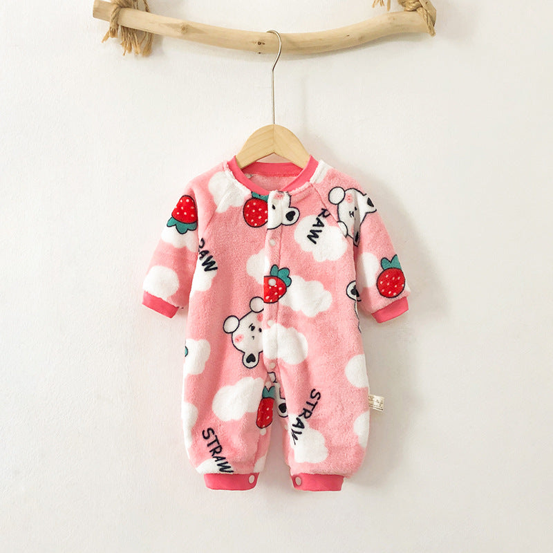 Winter Thickened Velvet Bunny Sleepwear Onesie