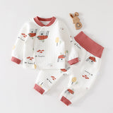 Baby warm set with cotton winter coat boneless split free baby clothes two-piece set