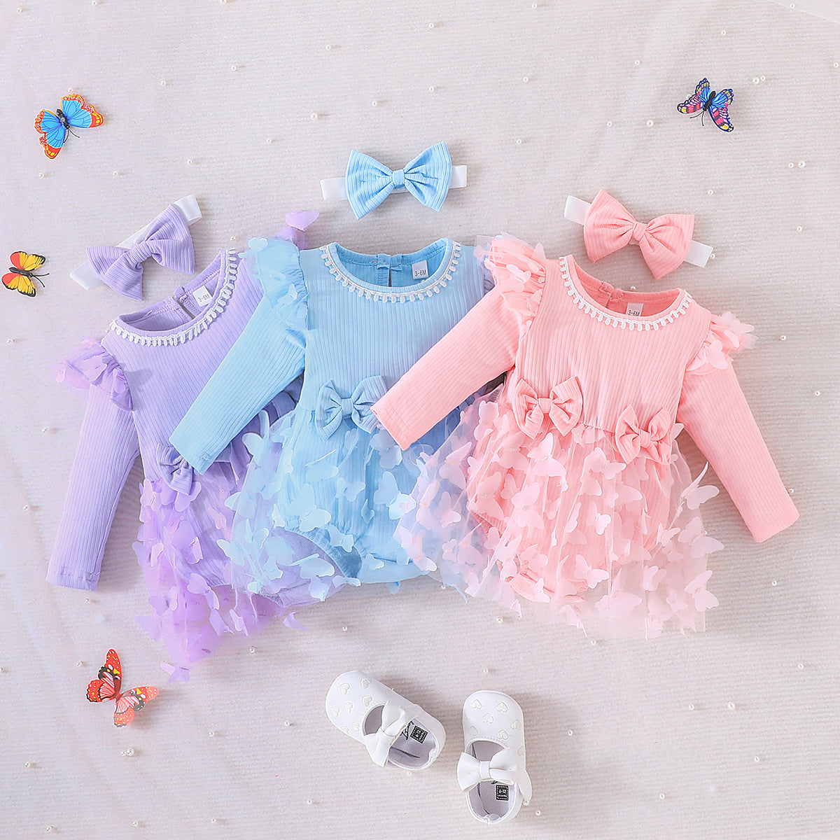 Butterfly Charm Summer Romper Set for Girls