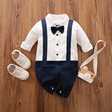 Baby Boys Romper Bamboo Cotton Gentleman Newborn Clothing Suit