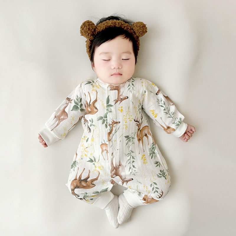 Baby Jumpsuit Newborn Cotton Boneless Sewing Long Sleeve Girls