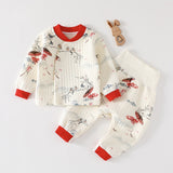 Baby warm set with cotton winter coat boneless split free baby clothes two-piece set