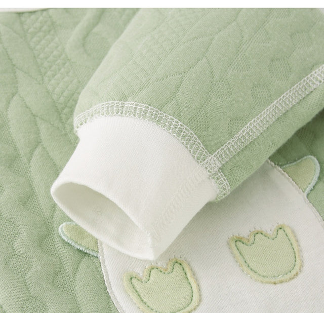 Unisex jumpsuit Spring and Autumn air clamp thin cotton warm baby clothing