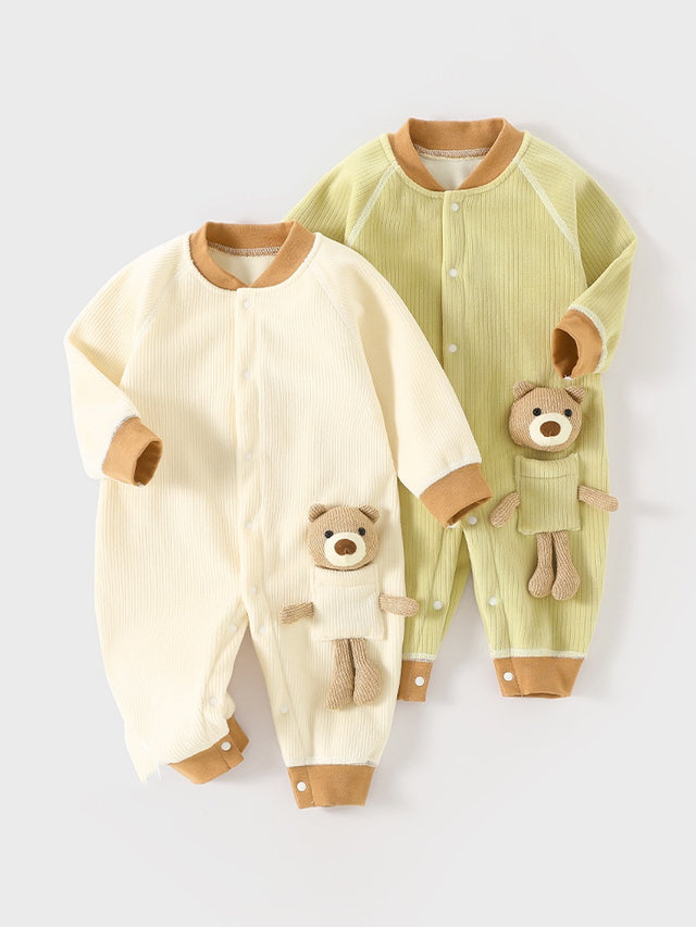 Baby onesie موسم بہار اور خزاں کے لباس نوزائیدہ کرسٹل اونی ریچھ سپر پیارا ہا لباس رینگنے والا سوٹ