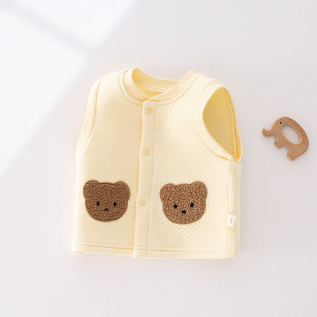 Unisex baby onesie Warm spring and winter padded climbing suit newborn vest pure cotton set