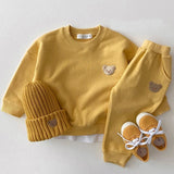 Baby Boys and Girls Hoodie Set - Cozy Two-Piece Winter Sportswear