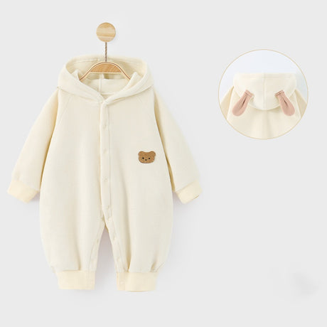 Baby fall and winter warm hooded onesie super cute bear outing clothes