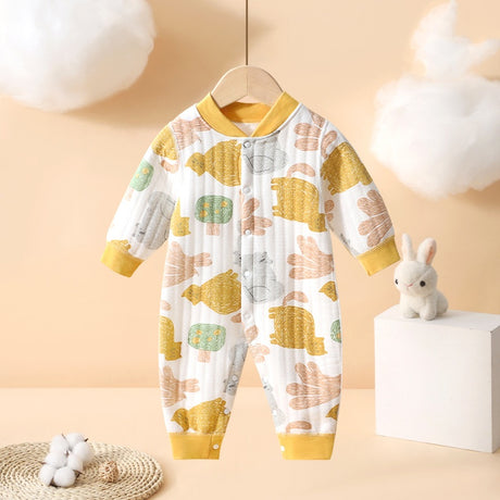 Newborn onesie autumn and winter cotton warm climbing clothes for boys and girls babies out long-sleeved clothes