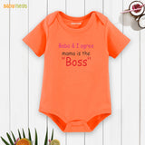 Easyclean Half Sleeves Onesie with Baba & I Agree Mama Is The Boss Print