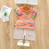 Summer Set - Peach tee with plain shorts