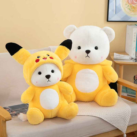 Hoodie Cap Bear Pikachu Plush Toy