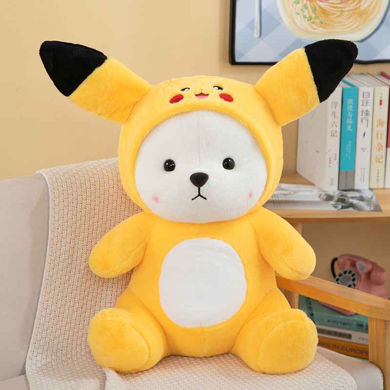 Hoodie Cap Bear Pikachu Plush Toy